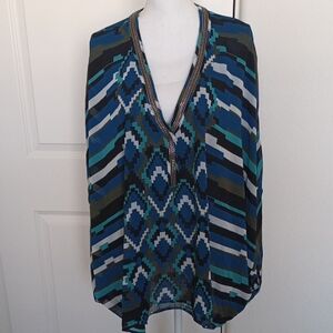 Lane Bryant Sheer Top Dolman Sleeves Sparkling Accents Size 22/24